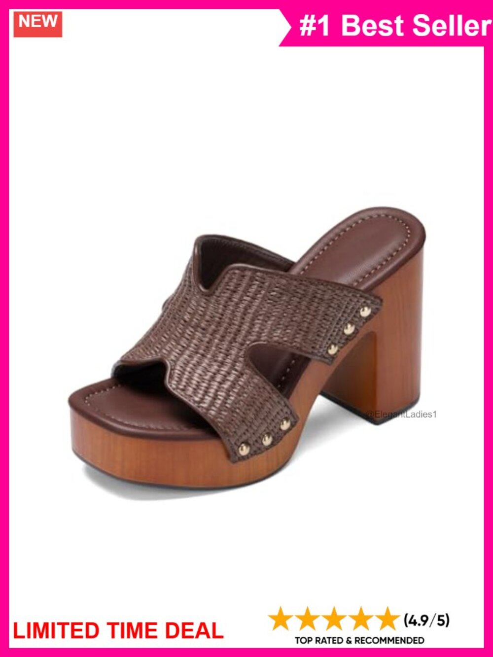 Womens Platform Wedge Sandals PU Leather Raffia Slip On Slides